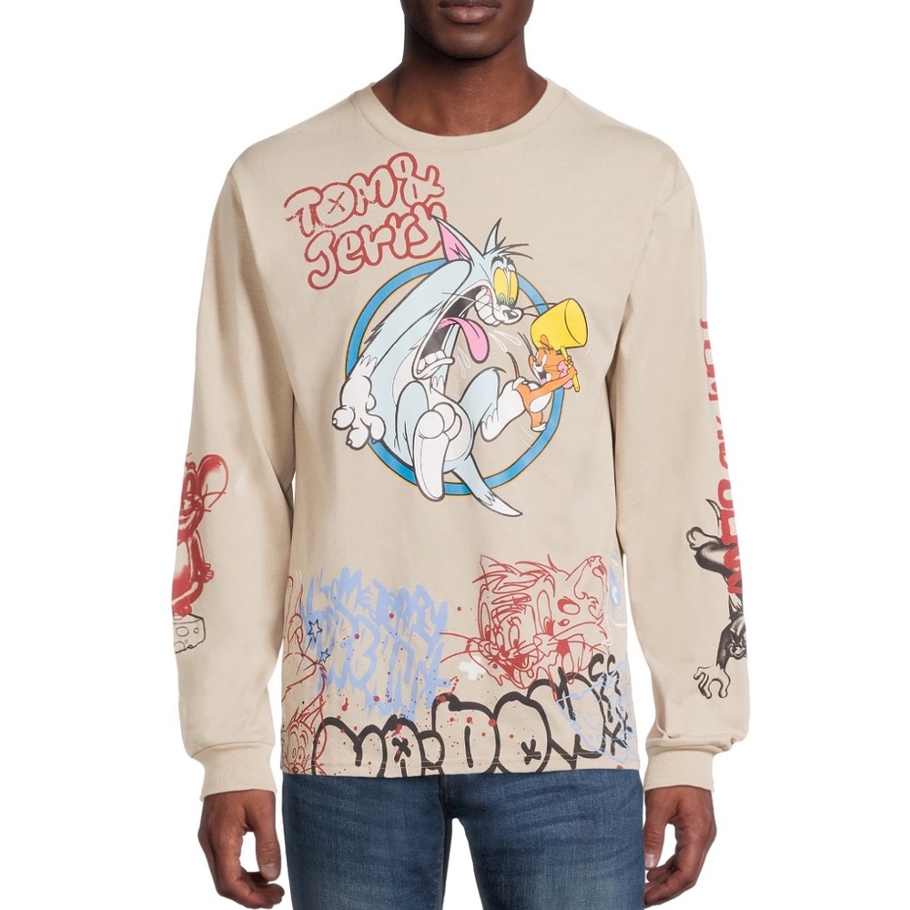 Tom and Jerry graphic, long sleeve tee unisex